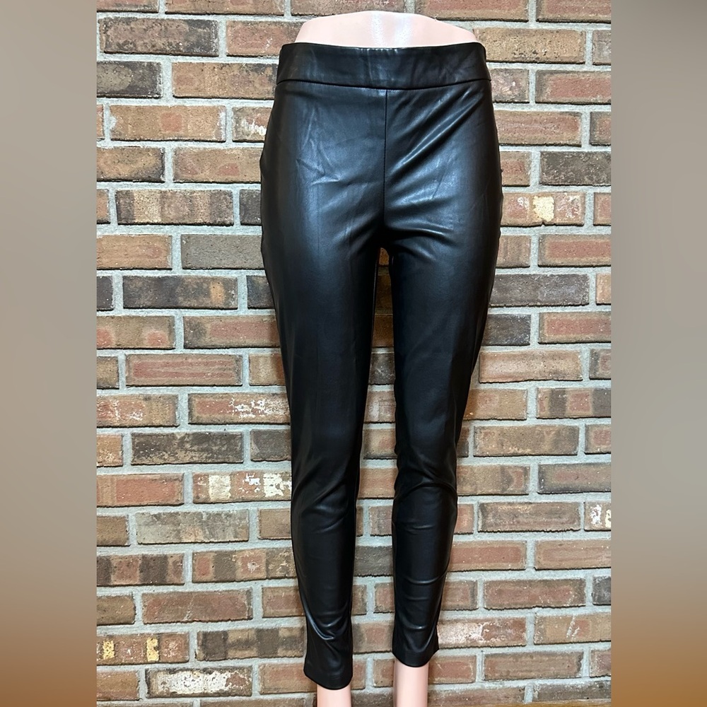 Ann Taylor Size 8 Faux Leather Side Zip Ankle Legging Pants